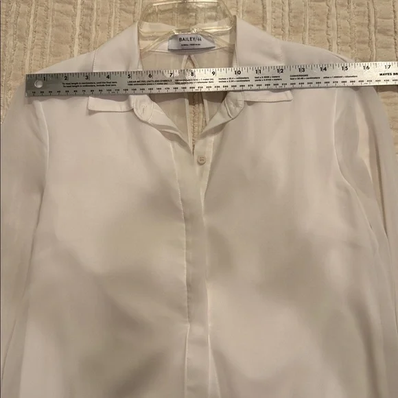 Bailey 44 Vlado‎ White Sheer Long Sleeve Cotton blend Dress Slit Open Back - XS - Picture 14 of 16